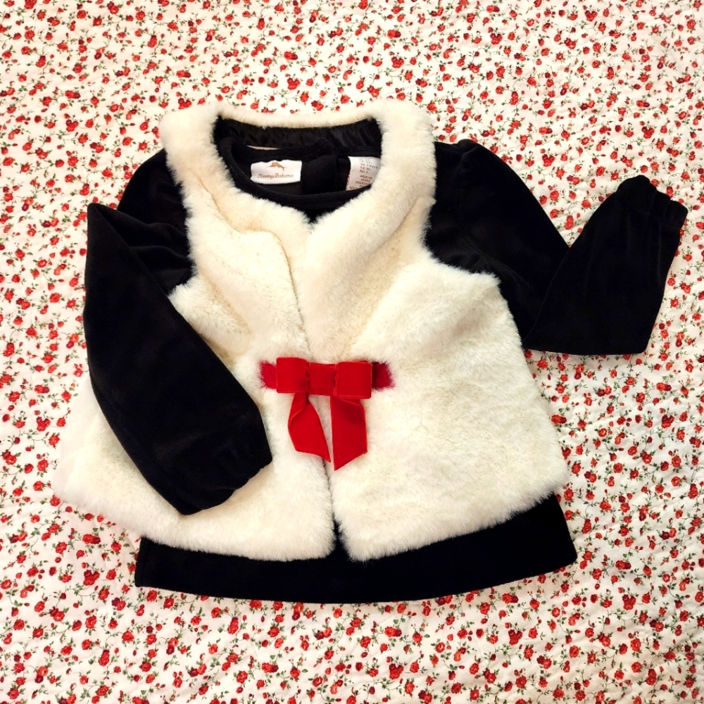 Tommy Bahama 2T plush top and‎ furry vest set